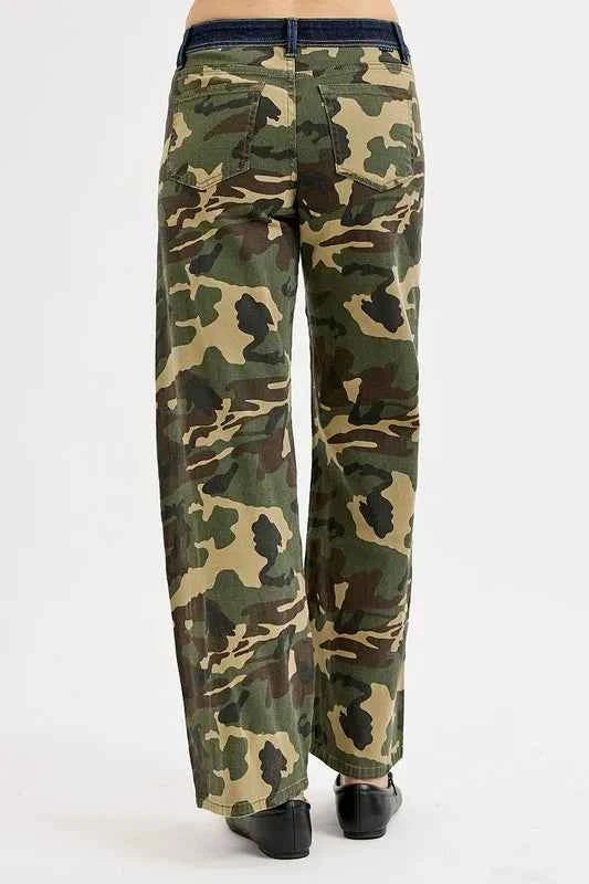 RISEN Camouflage Wide Leg Jeans