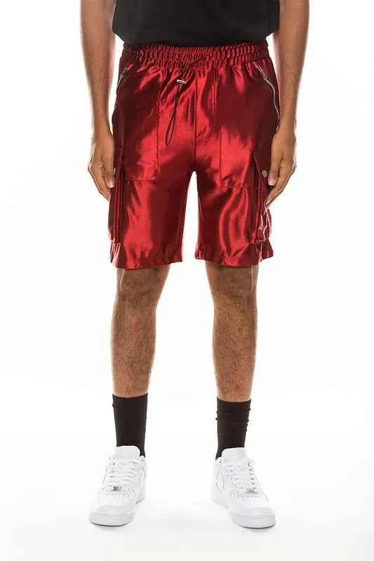 WEIV Men's Full Size Satin Street Cargo Shorts Plus Size