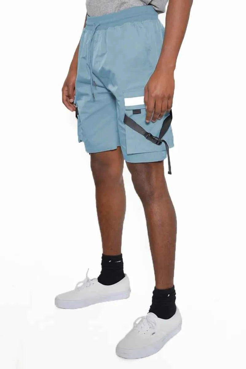 WEIV Men's Full Size Multi-Pocket Cargo Shorts with Drawstring Waist Plus Size