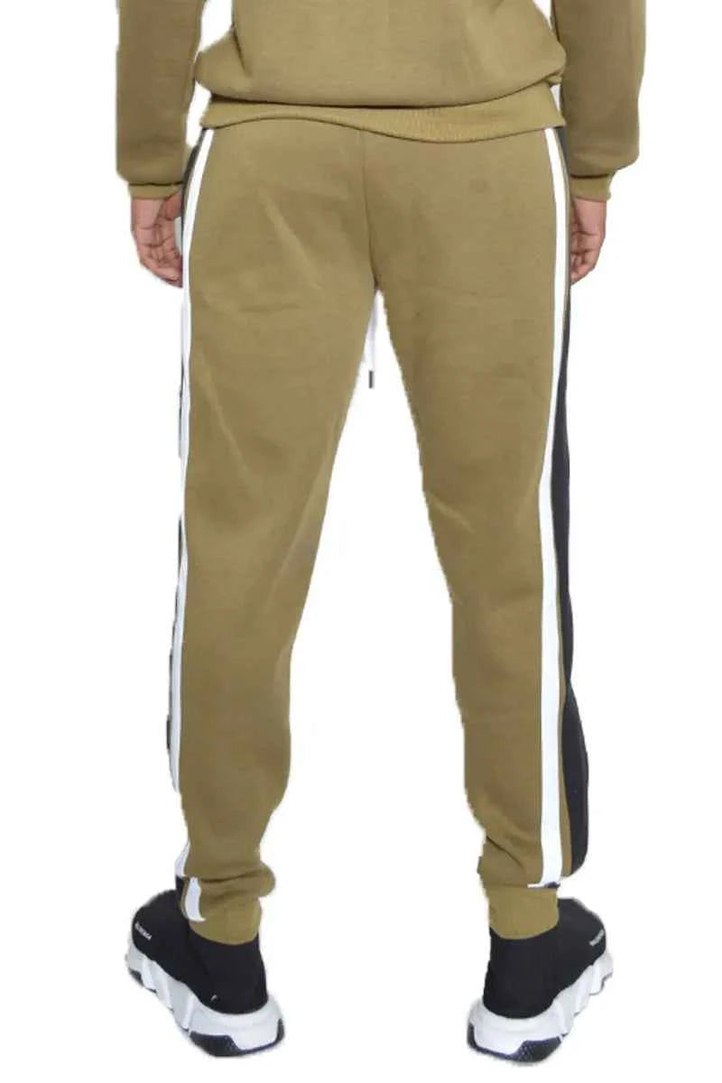 WEIV Men's Full Size 3 Stripe Color Block Sweat Pants Plus Size