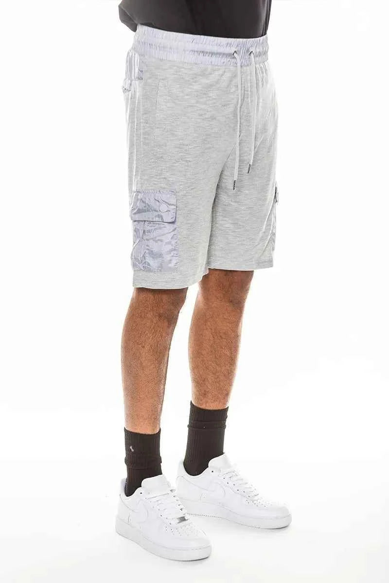 WEIV Men's Full Size Heathered Light Weight Slub Shorts Plus Size