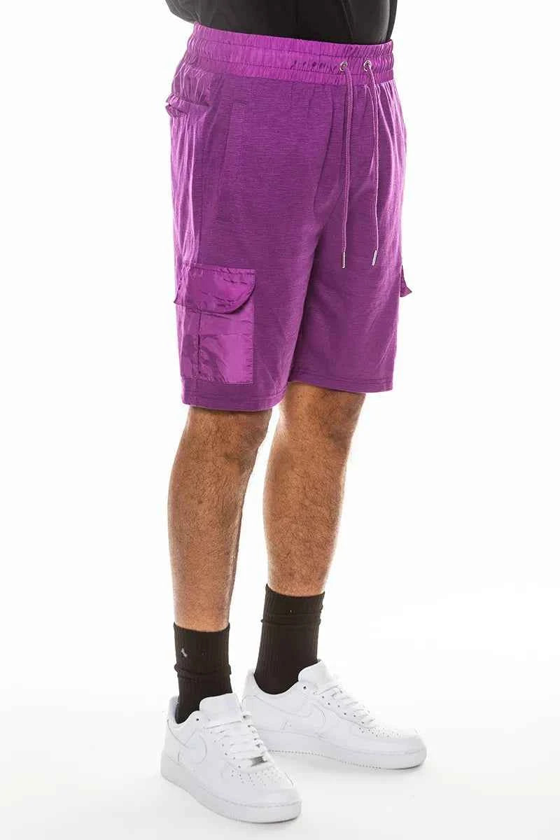 WEIV Men's Full Size Heathered Light Weight Slub Shorts Plus Size
