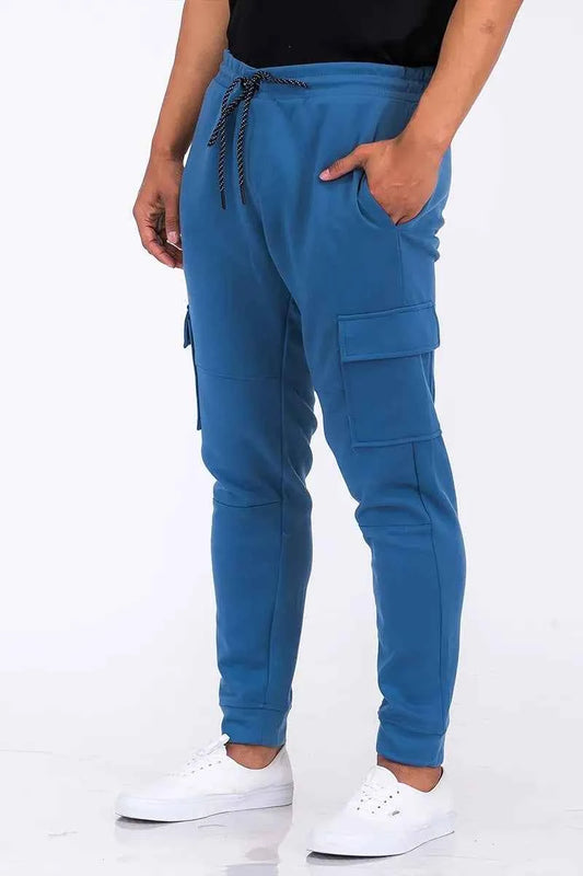 WEIV Men's Full Size Cargo Jogger Sweats Plus Size