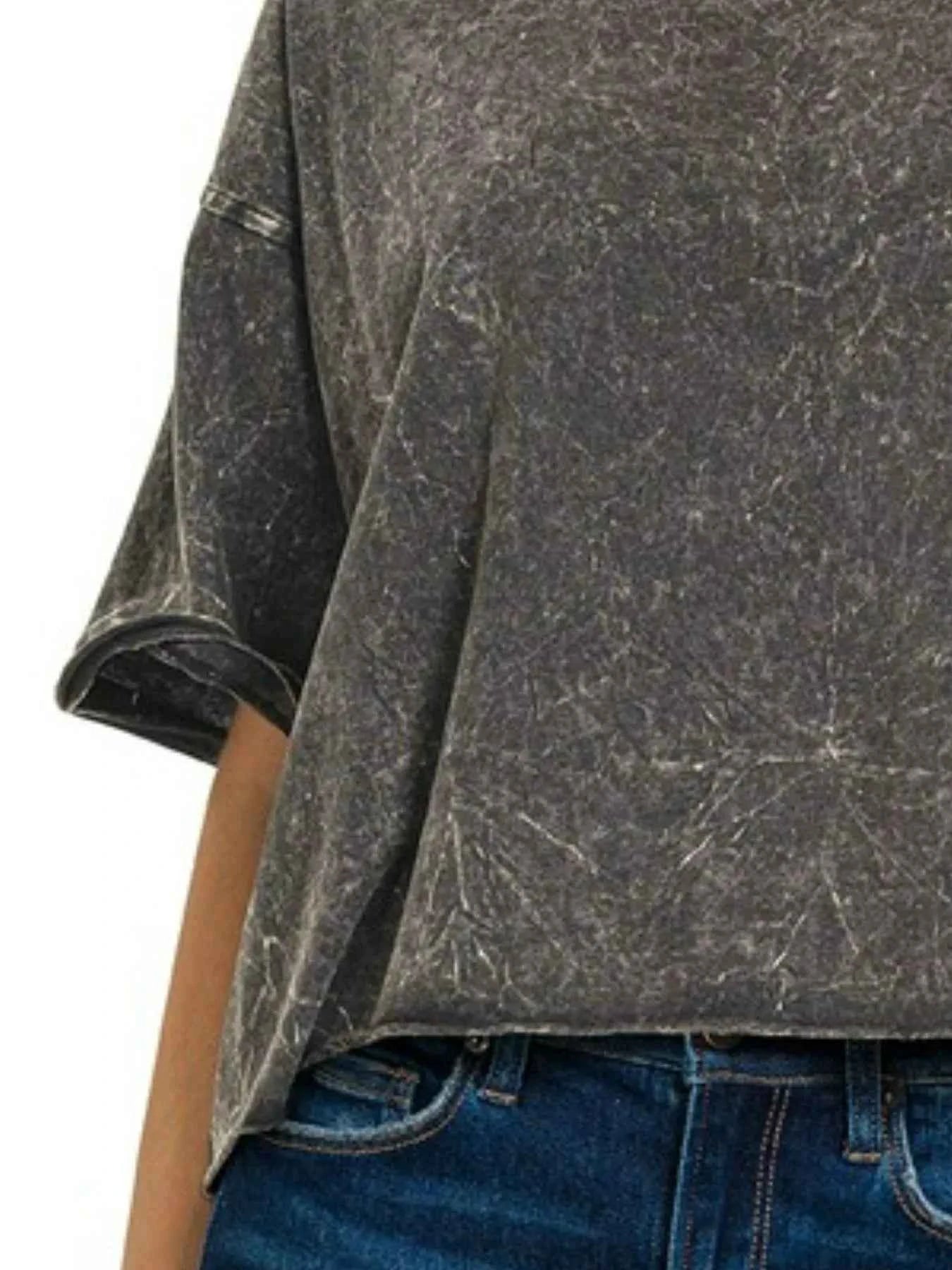 Zenana Acid Crinkle-Washed Oversized T-Shirt