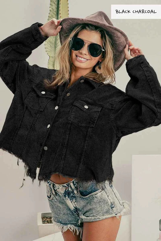 BiBi Vintage Washed Corduroy Jacket